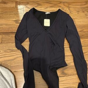 Free People Black Women's Bodysuit